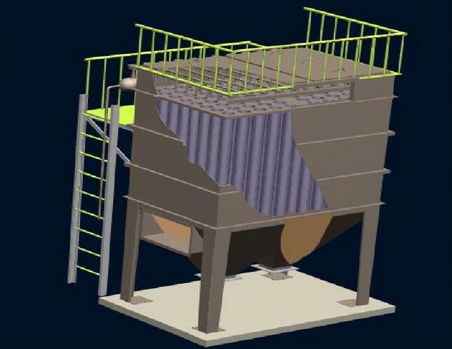 扁布袋除塵器的電腦模擬結(jié)構(gòu)圖